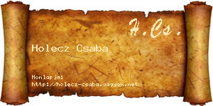 Holecz Csaba névjegykártya