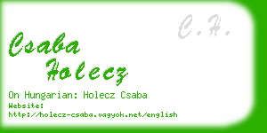 csaba holecz business card